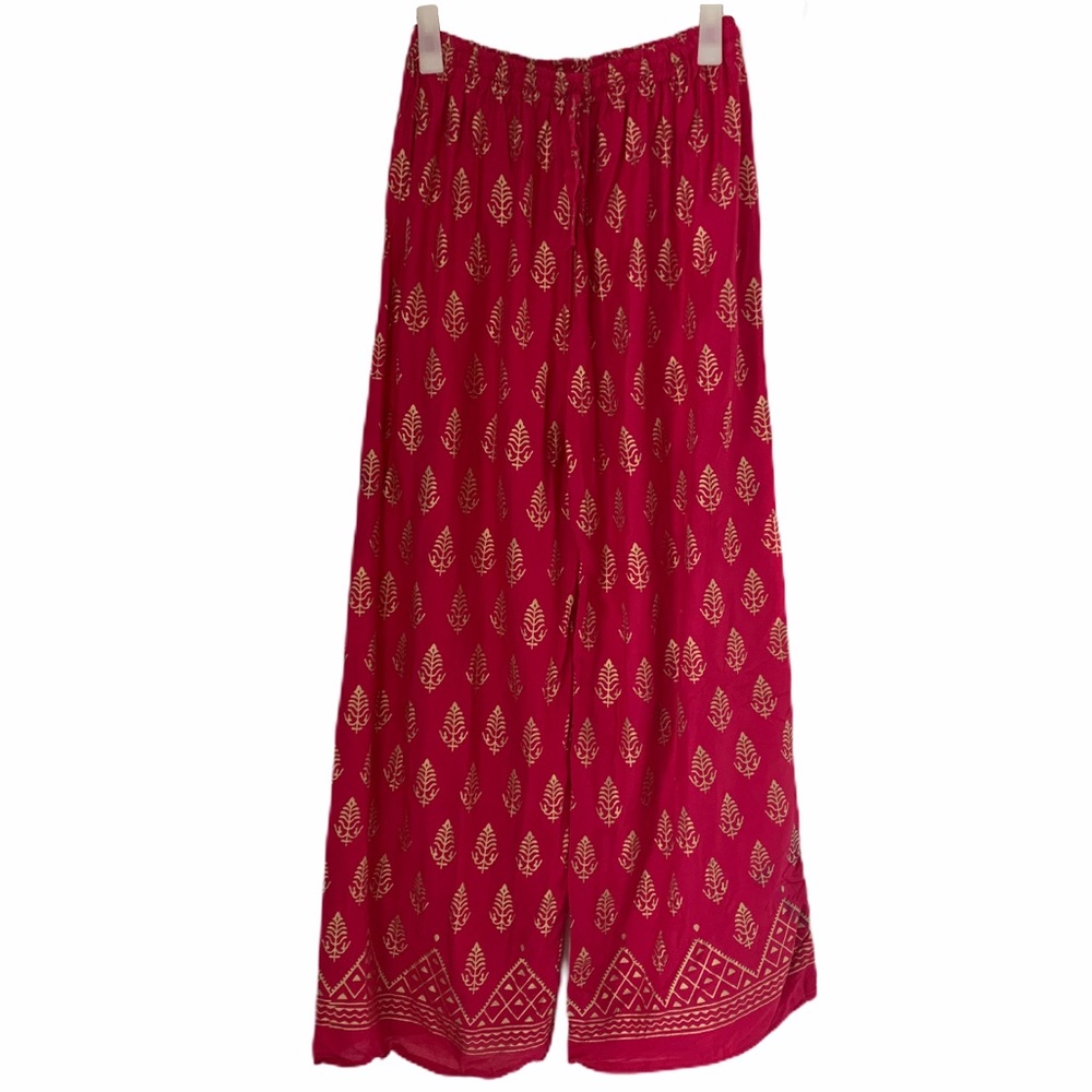Vintage Boho Style Pink Pattern Pants Small